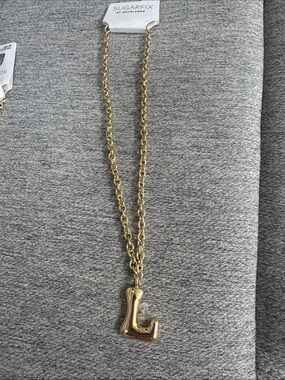 Sugarfix by BaubleBar Gold Initial L Pendant Necklace
